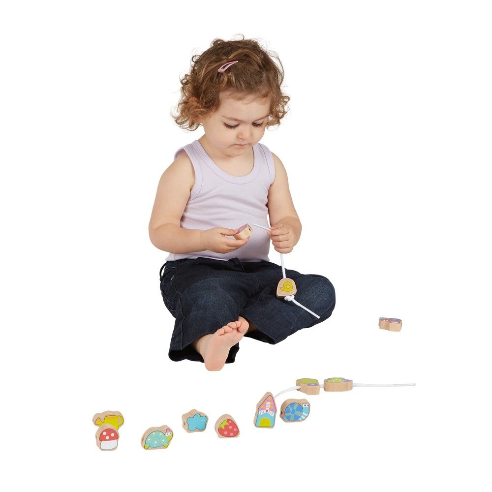 Boikido Eco-friendly Wooden Threading Beads 12 Piece Set