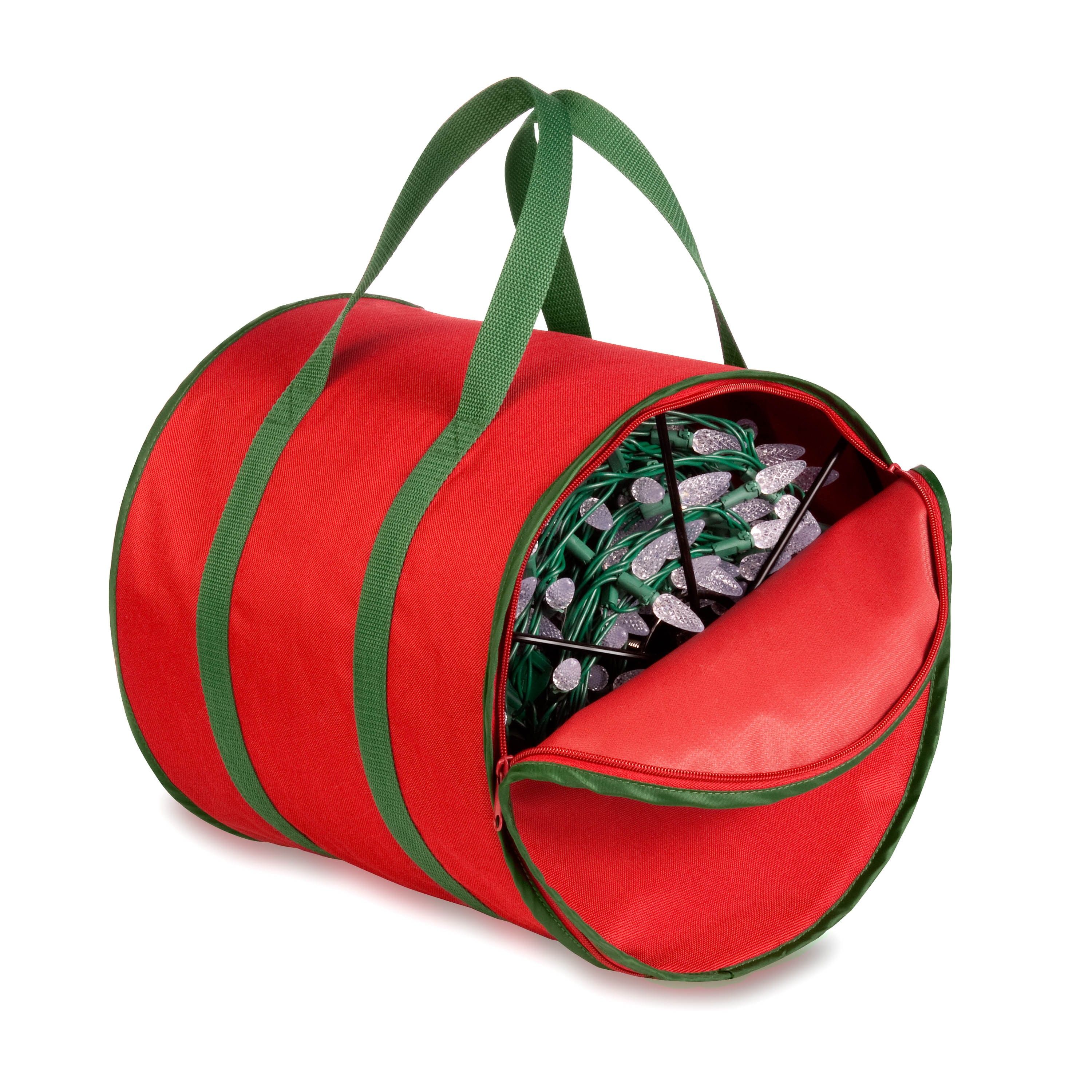 Holiday Light String Storage Reels And Bag- Red & Green - Honey Can Do