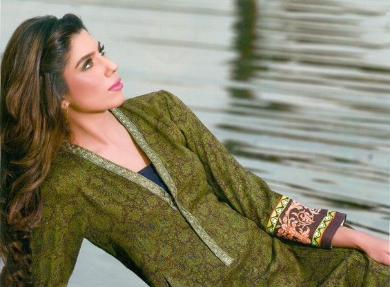 Magnifique Winter Kurti Collection Green - Mauve Collection