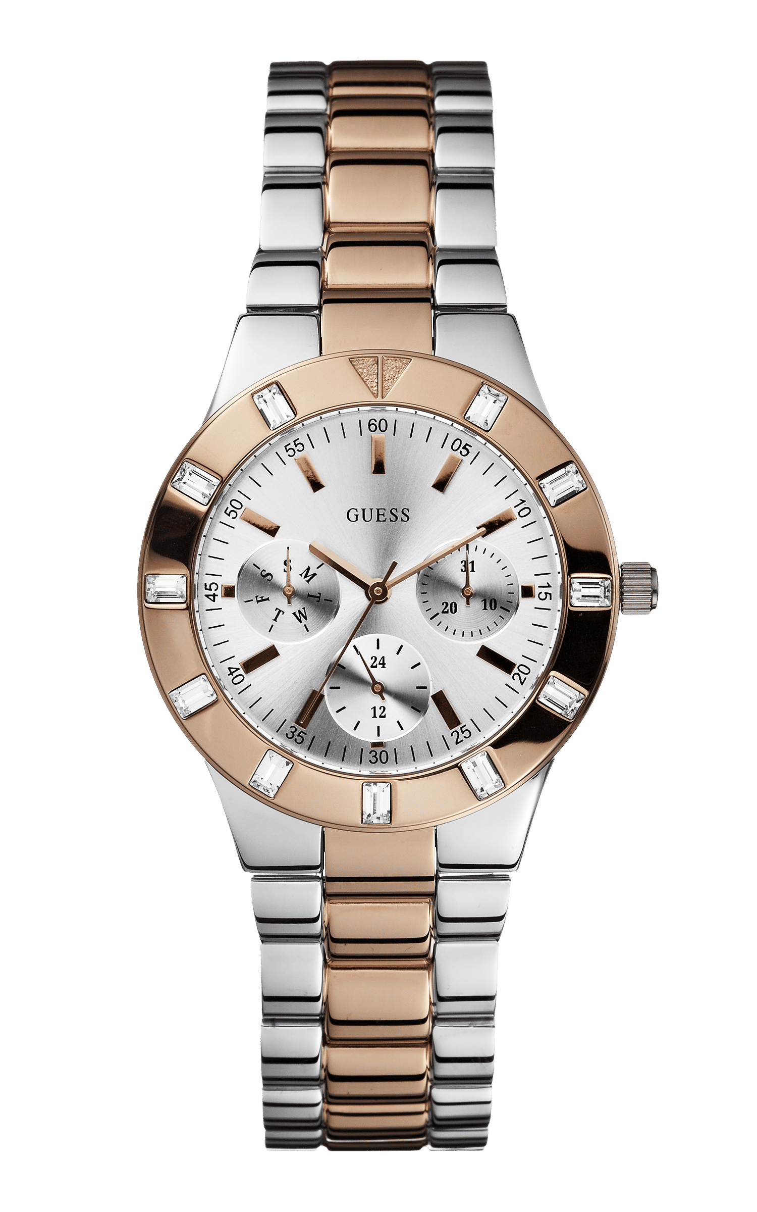 Guess Silver Tone-rose Gold Tone Glisten Watch - Guess Watches