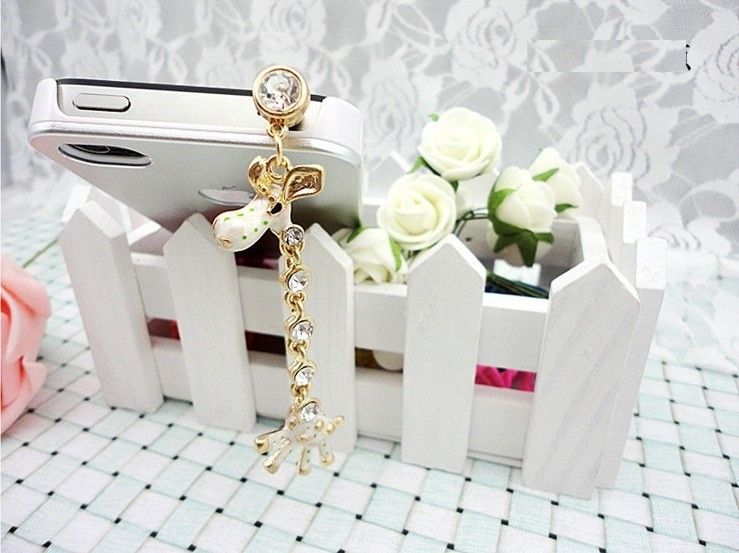 White And Blue Girrafe Mobile Dust Plug - Flaunt Chic