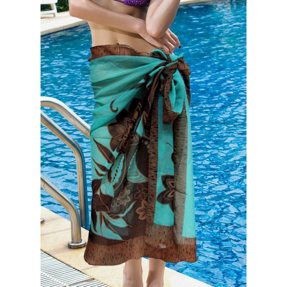 Coverup Beach Dress Sarong - Long Scarf Sea Green - Ruby Swimwear