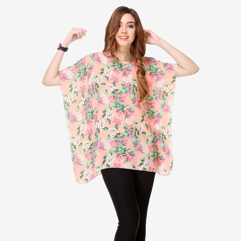 Multi Colored Chiffon Printed Top - Varanga - 325735