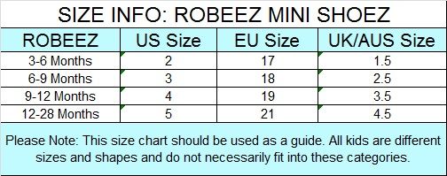 Robeez Size Chart