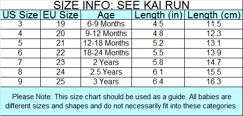 See Kai Run Size Chart
