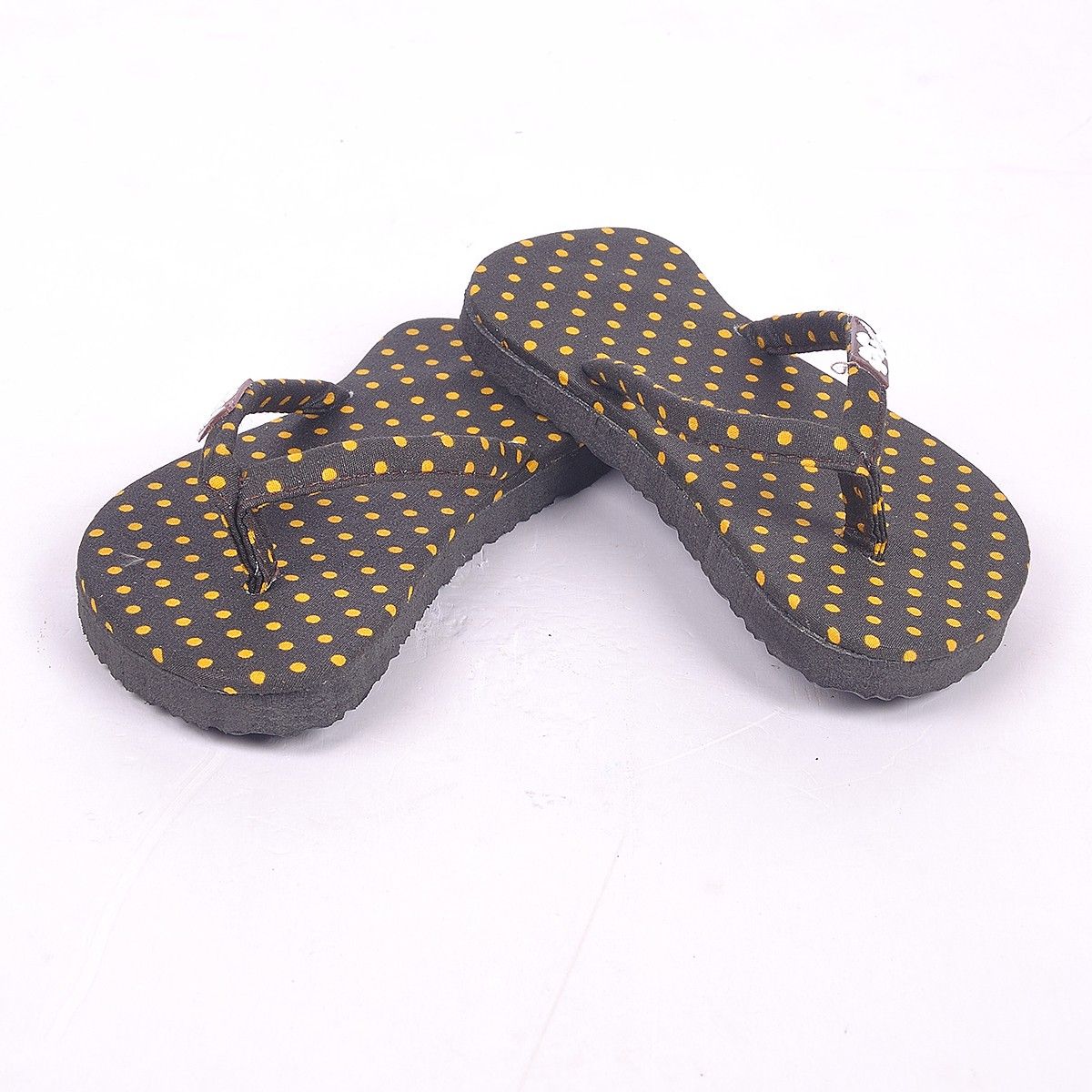 yellow dot flip flops