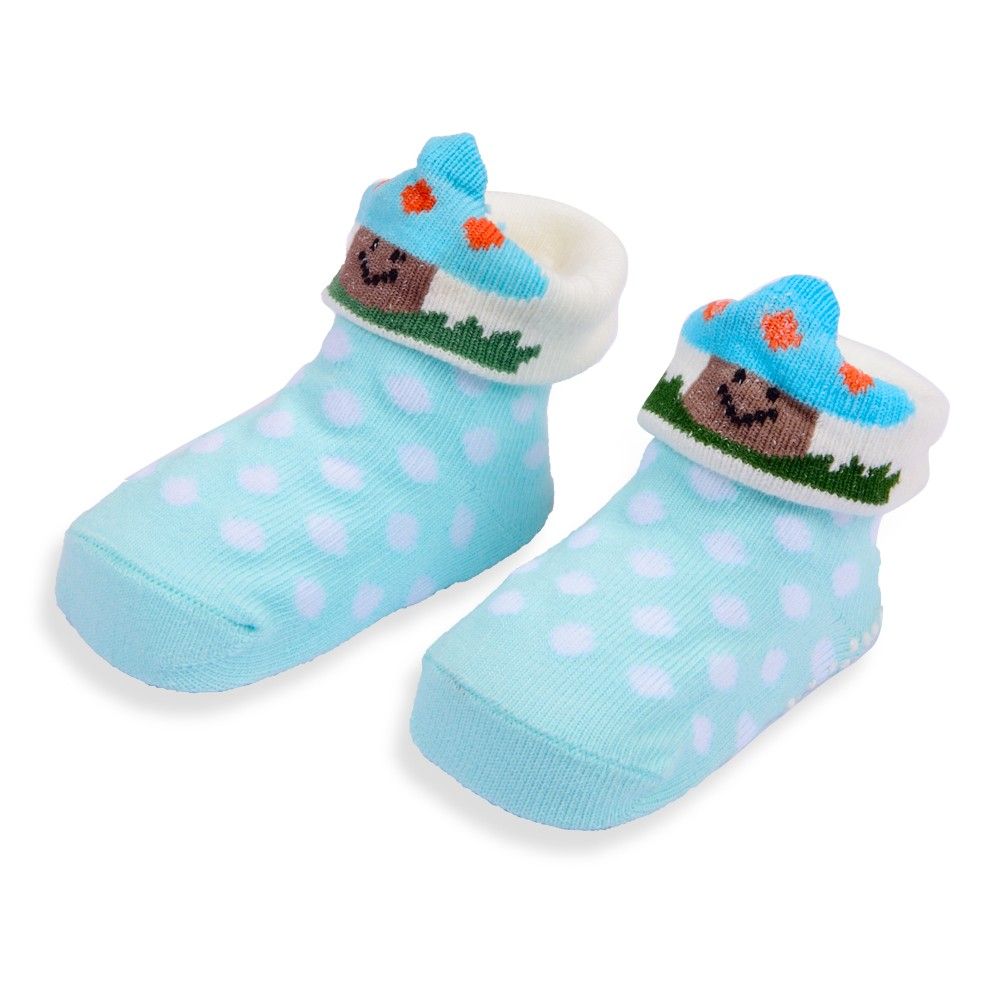 Hopscotch Wonder Kids Wonderkids Cyan Baby Grip Socks