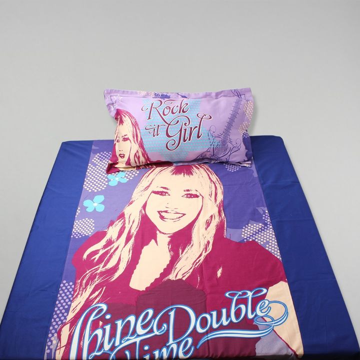 Buy Kids Single Hannah Montana Bedsheet With Pillow Cover Online