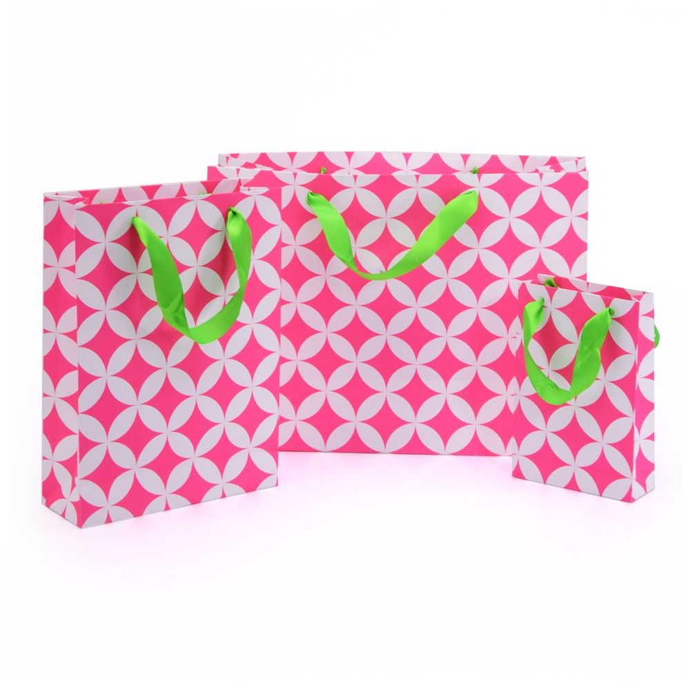 Pink Moroccan Circle Gift Bag- Set Of 3 - Magnolia Design