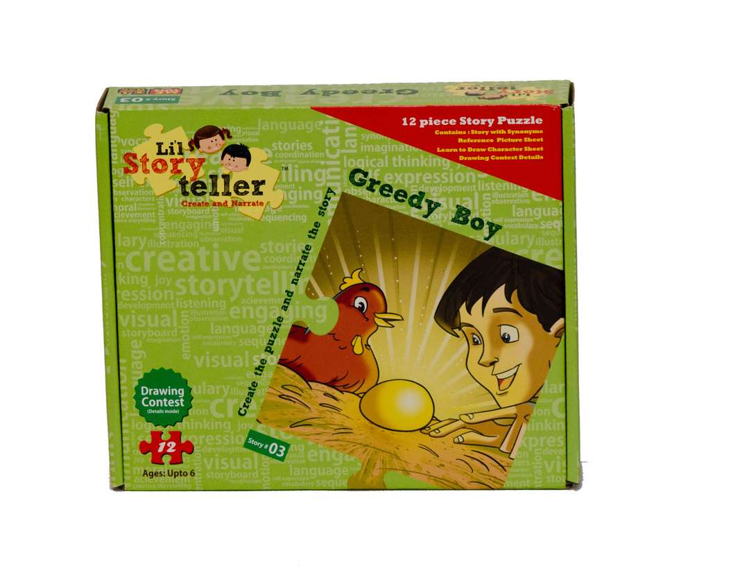 Shop Online Greedy Boy Jigsaw Puzzle Story Teller at ₹129