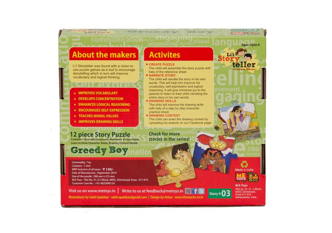 Shop Online Greedy Boy Jigsaw Puzzle Story Teller at ₹129