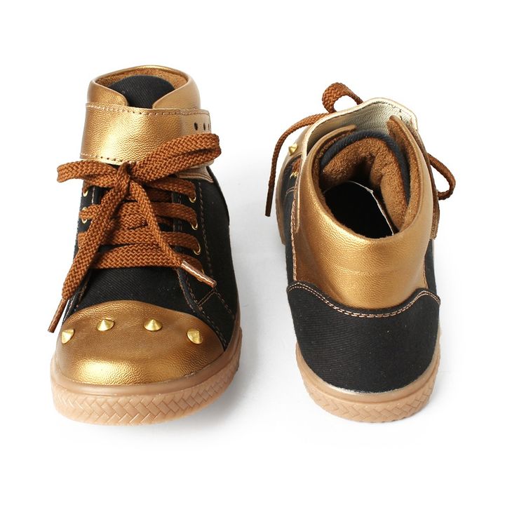 Shop Online Boys Shoe Black Gold at ₹499