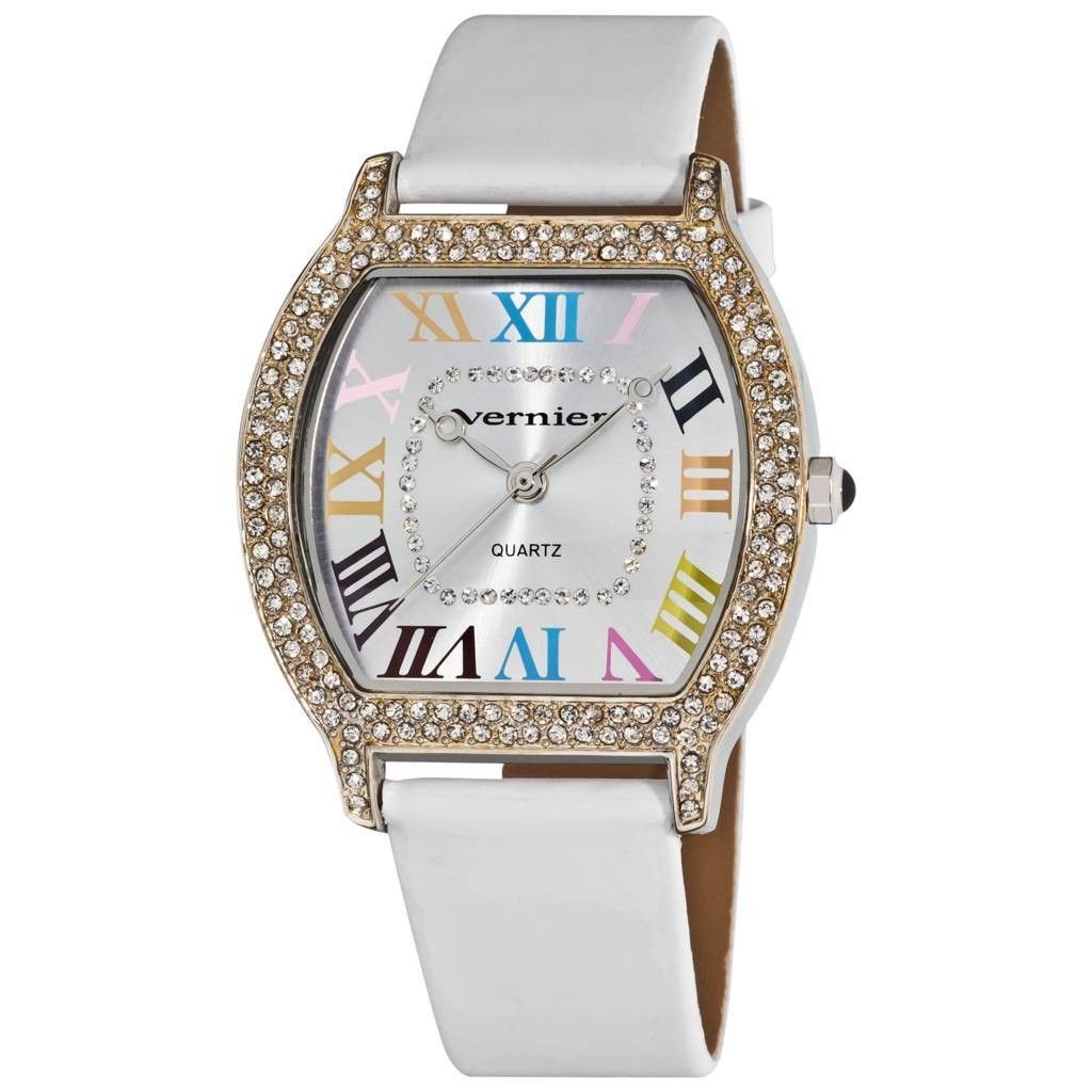 Vernier Paris Women's VNRP11171SS Crystal-Accented Silver-Tone Watch |  Women wrist watch, Womens watches, Two tone watch