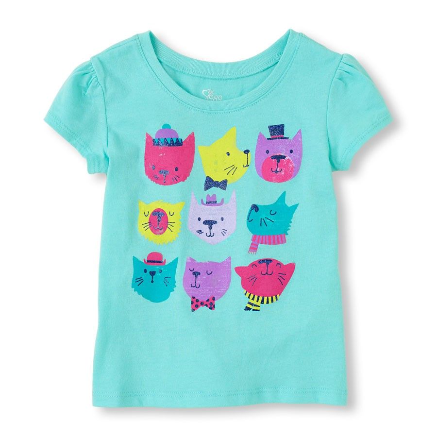 Short Sleeve Nine Fancy Cats Graphic Tee - The Children's Place
