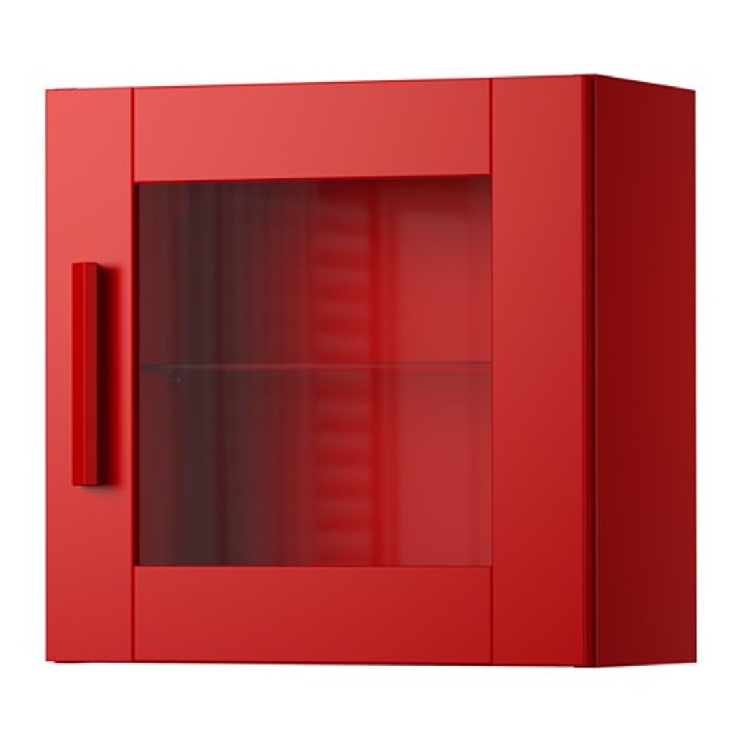 Shop Online Wall With Glass Door Red at ₹4899