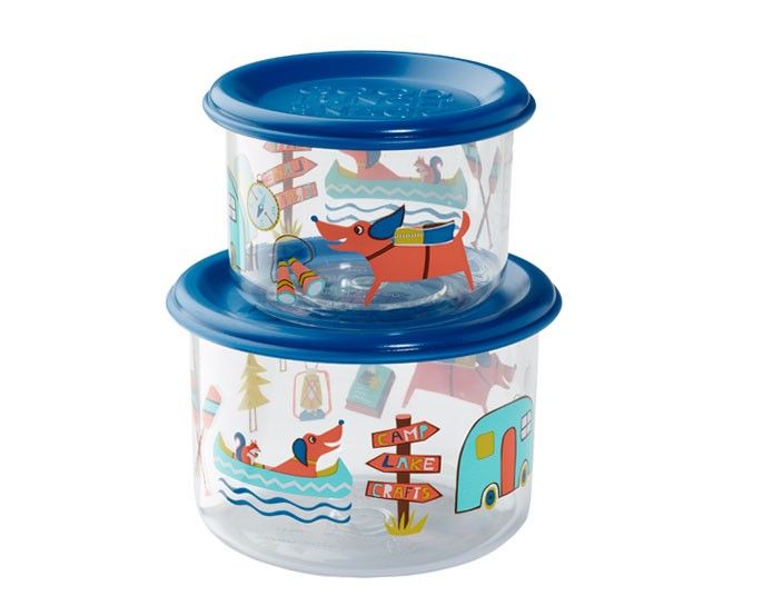

the happy camper good lunch snack container set features a