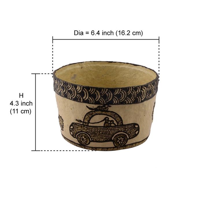 Buy Papier Mache Utility Container With Henna Work Online 634 Hopscotch
