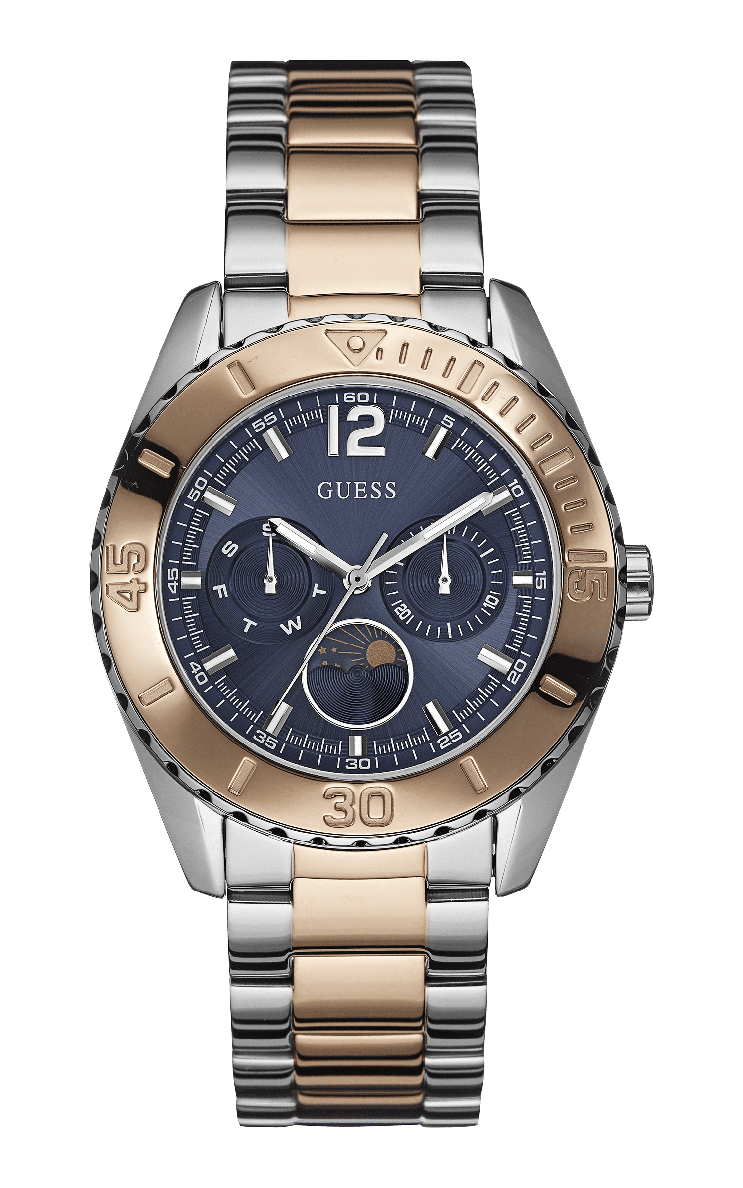 Guess Silver Tone-rose Gold Tone Moonstruck Watch - Guess Watches