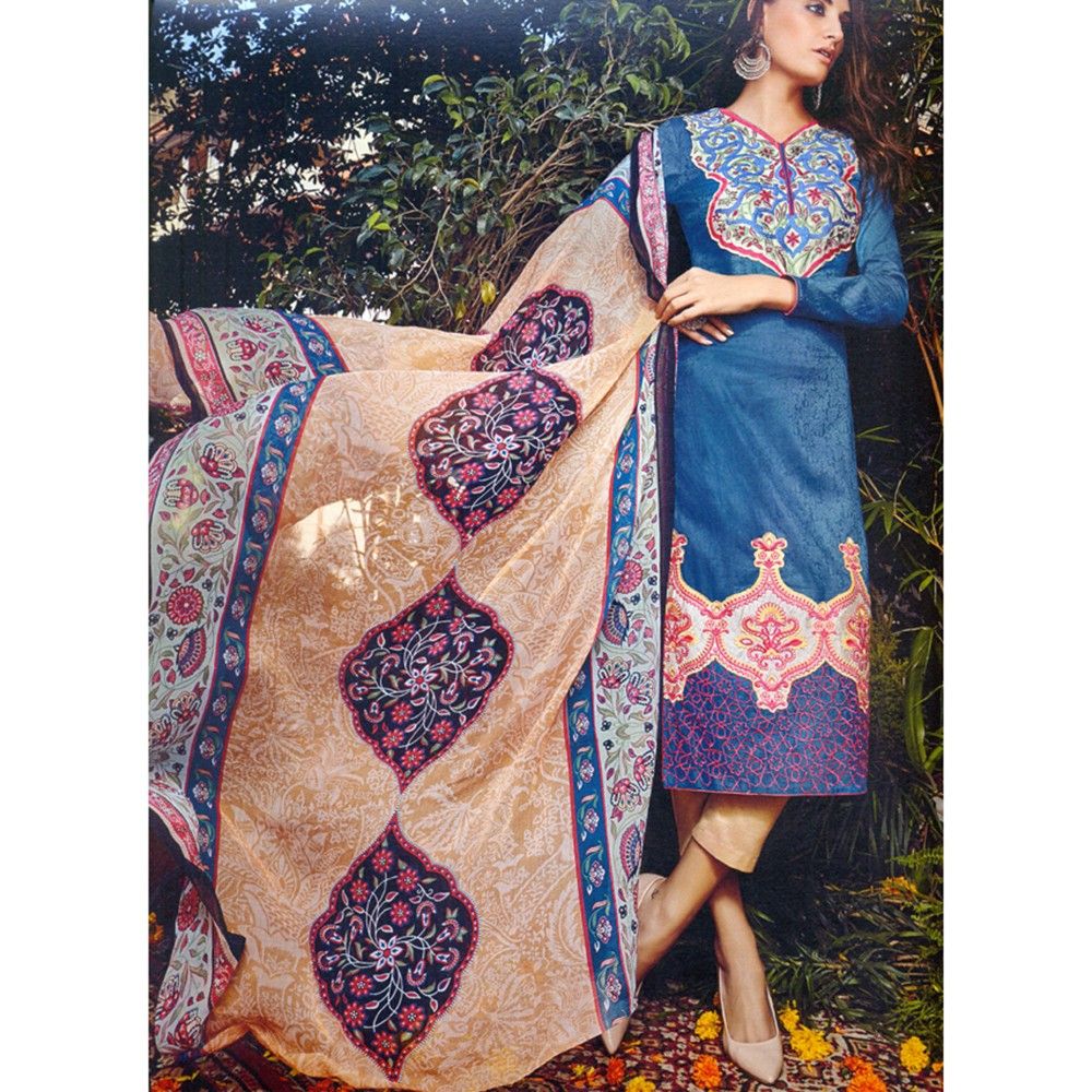 Classic Embroidered Dress Material - Mauve Collection