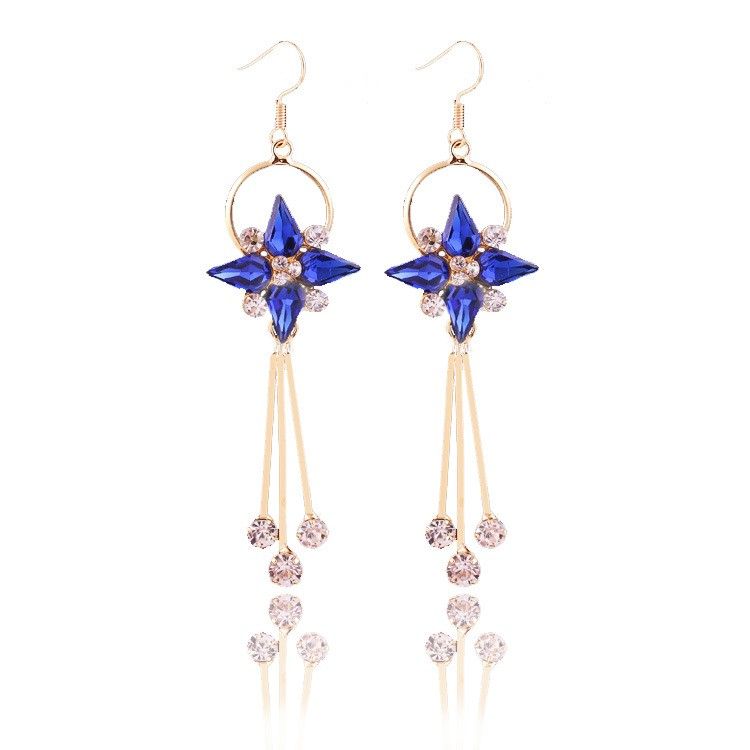 The Royal Princess-blue Drop Earrings - The Purple Present