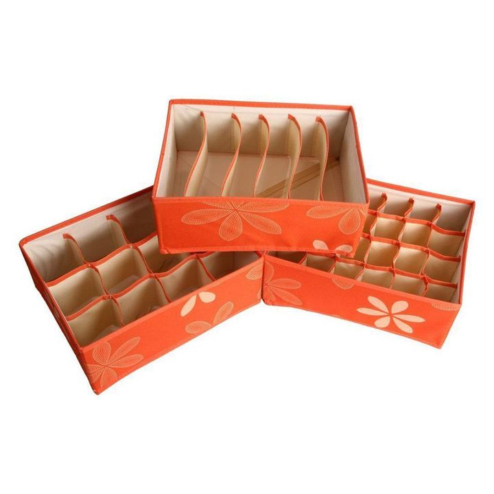 Buy Set Of 3 Drawer Organizer Orange Online 899 Hopscotch