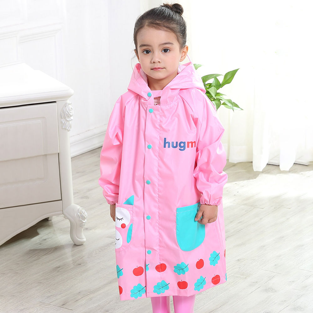 

hugmii kids raincoat has a hood with string so your