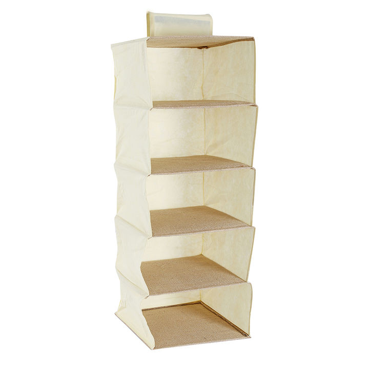 Buy Wardrobe Organiser With Jute Division Cream Online 949