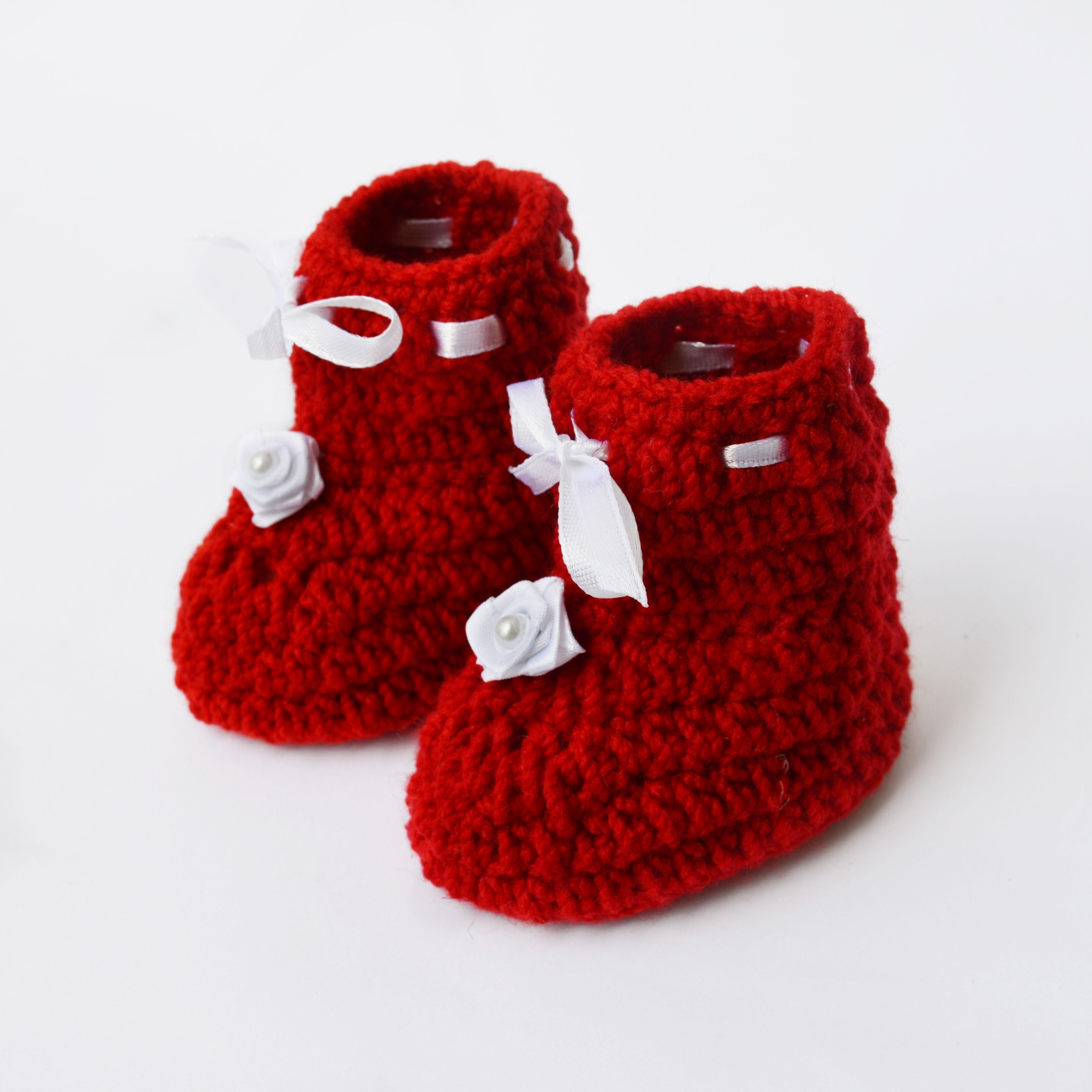 red baby booties