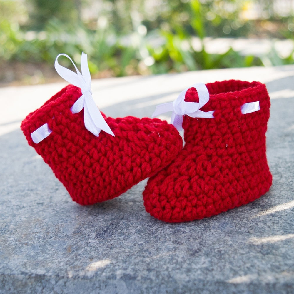 red baby booties