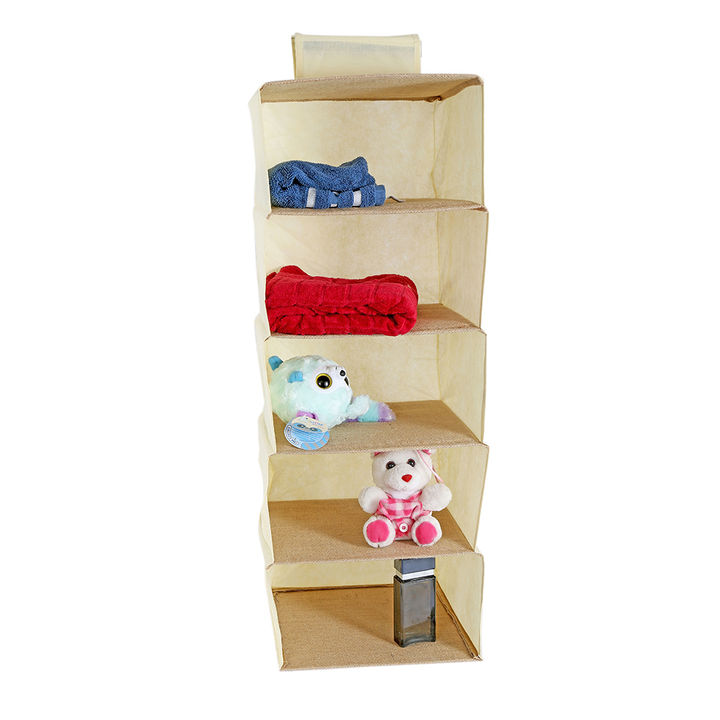 Buy Wardrobe Organiser With Jute Division Cream Online 949