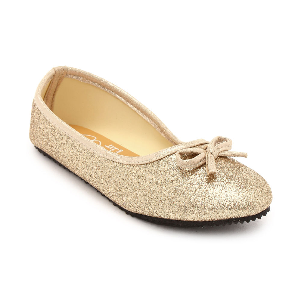 gold ballerinas