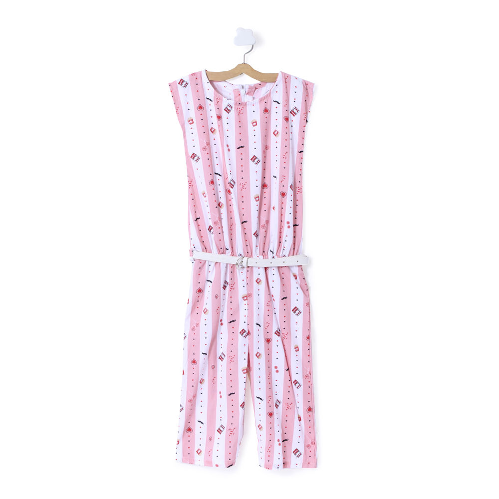 pink and white striped jumpsuit