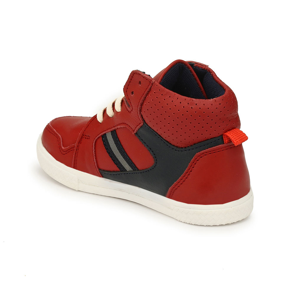 red high ankle shoes