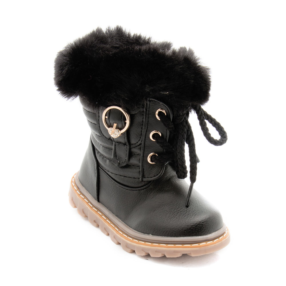 black furry boots