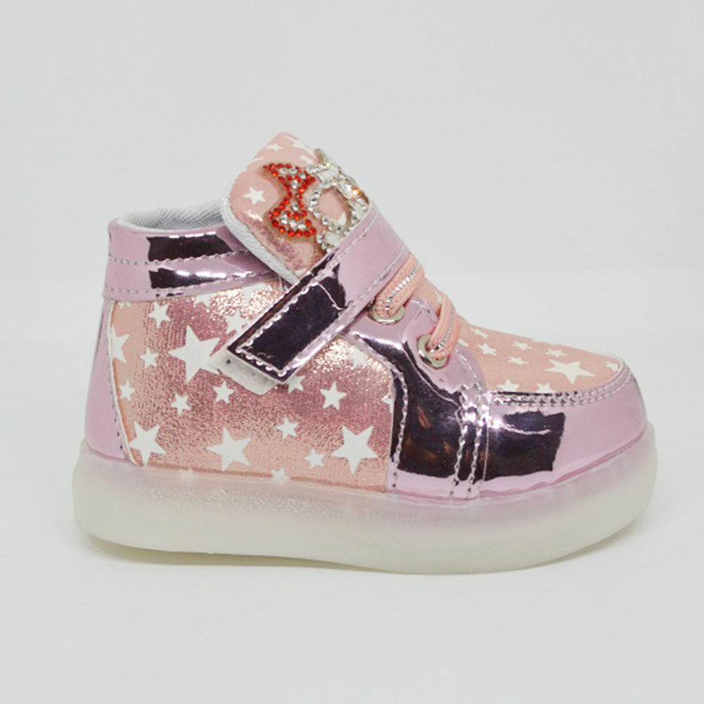 Pink stars printed 2025 led shoes