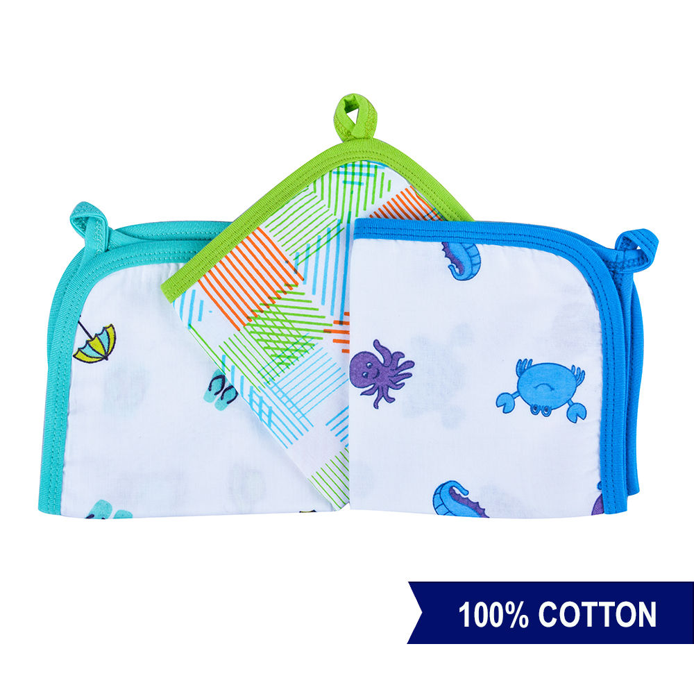 

wonder wee provides this woven mulmul washcloth set in unique