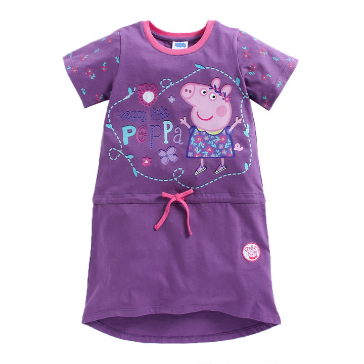 Shop Online Girls Peppa Pig Printed Purple Night Dress at ₹275