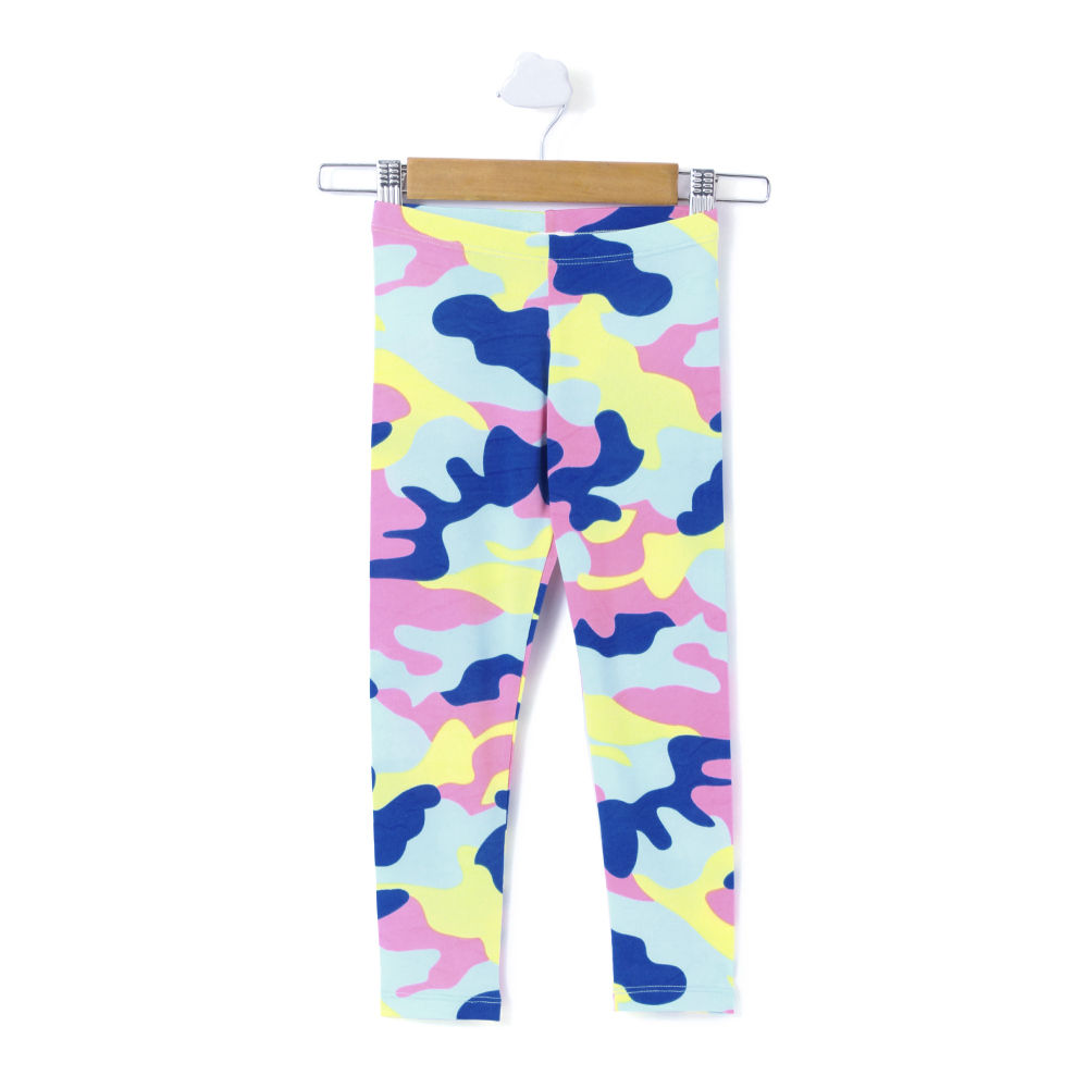 Shop Online Girls Multi Coloured Camouflage Print Leggings at ₹99