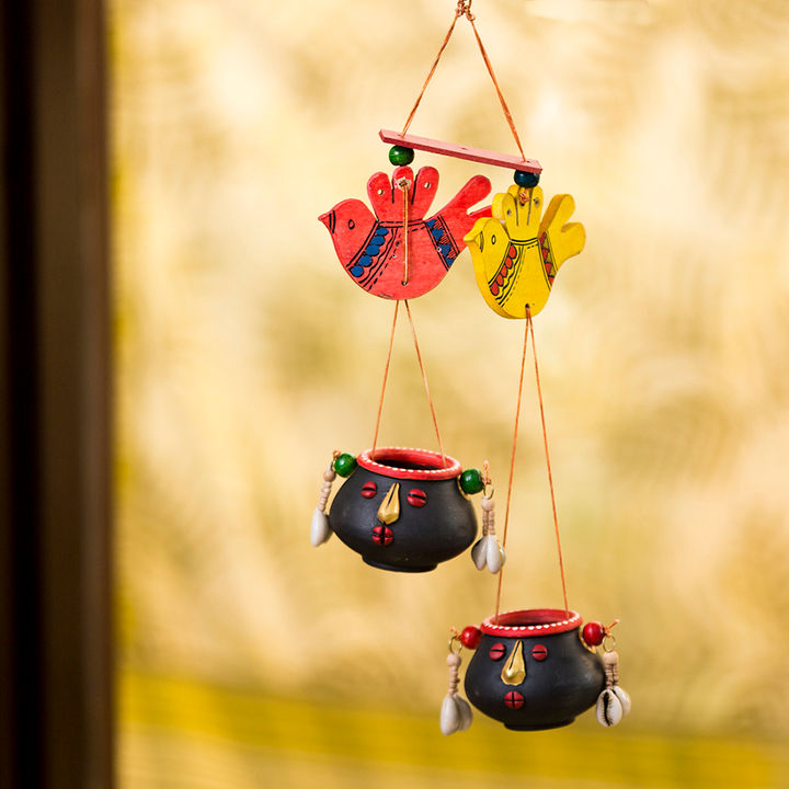 Buy Nesting Pot Faces Hanging In Terracotta Wood Online 675