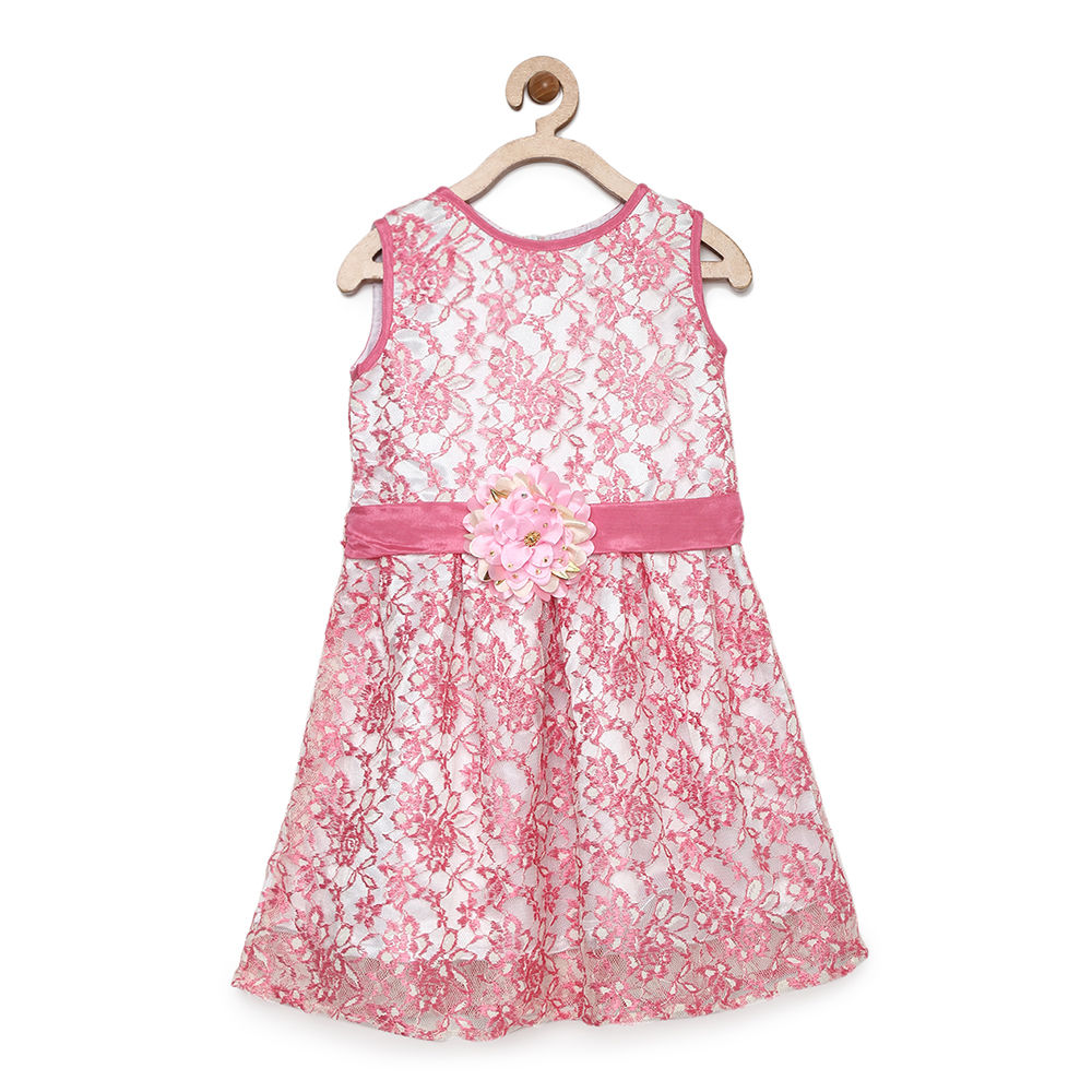 

girls pink lace and white lining with belt