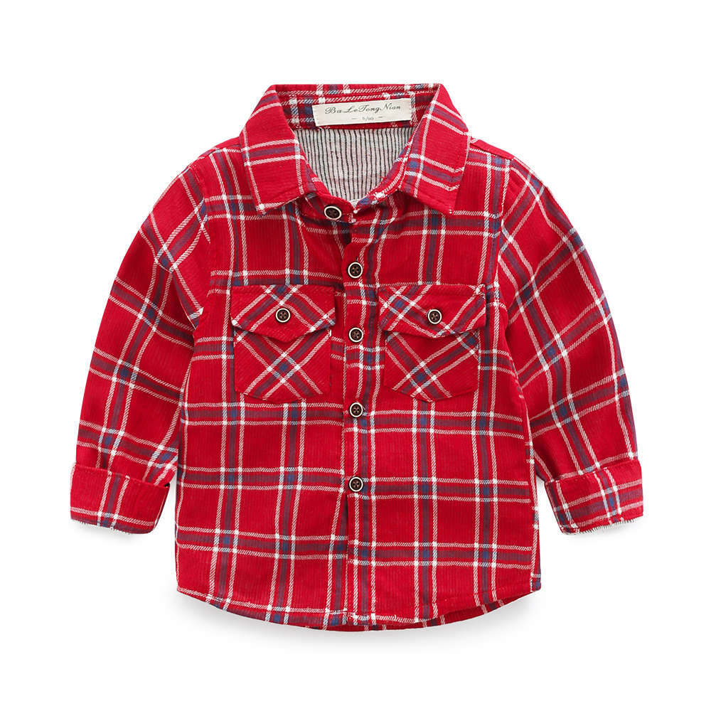 Shop Online Boys Red Checkered Full-Sleeve Shirt at ₹679