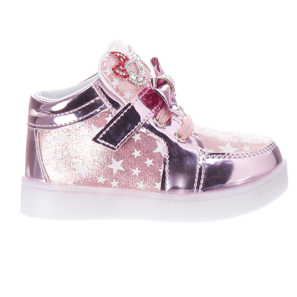 pink stars printed led shoes
