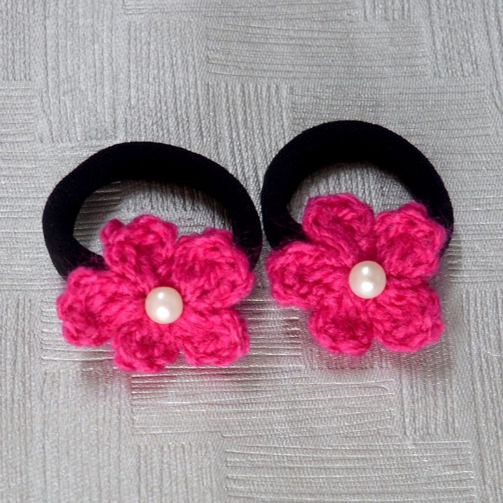 Buy Hair Ties Magenta With Pearls Online 113 Hopscotch