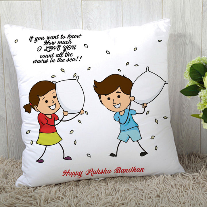 Buy Sibiling Pillow Fight Cushion Cover With Filler Online 449