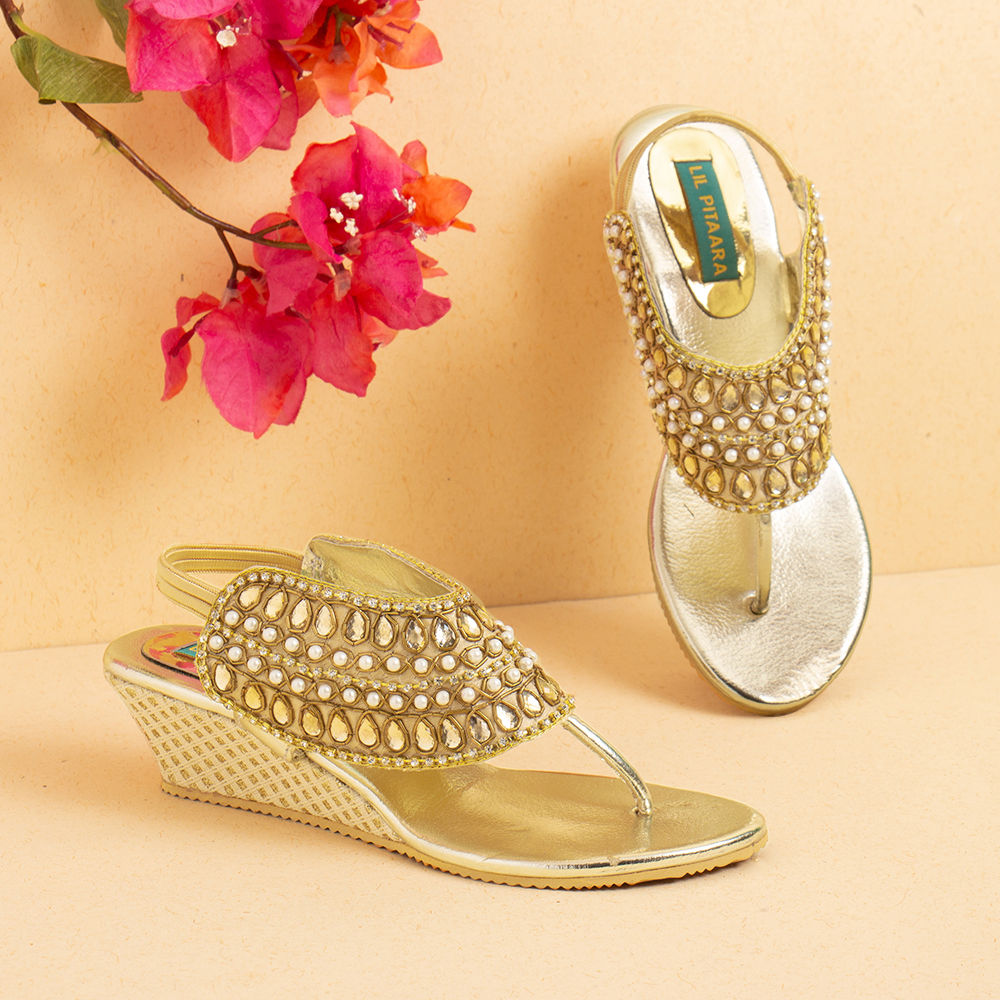 Inc 5 Golden Sandals - Buy Inc 5 Golden Sandals online in India