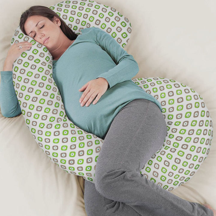Buy Total Body Pregnancy Pillow With Jersey Cover Light Green
