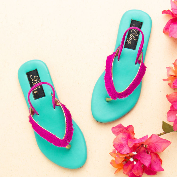 Shop Online Girls Blue and Pink Tassels Solid Sandal at ₹799