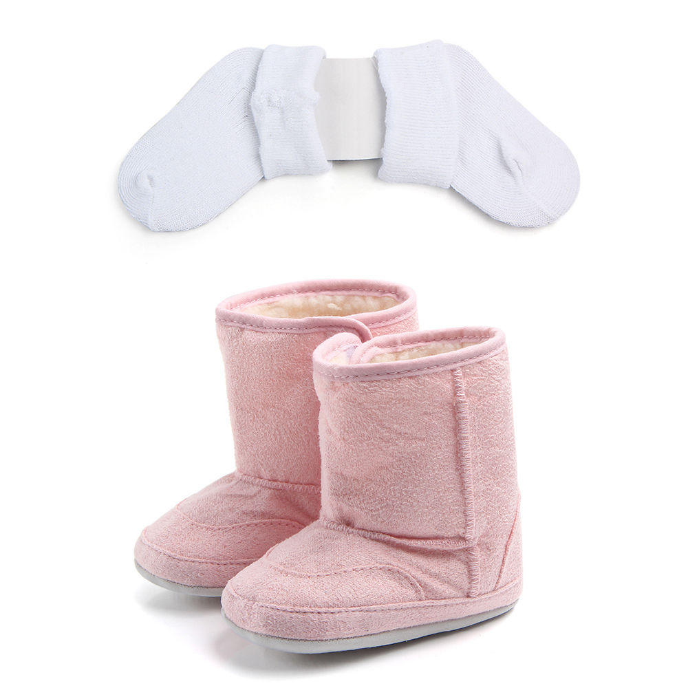 Buy Pink Mid-Calf Boots And Socks Set 