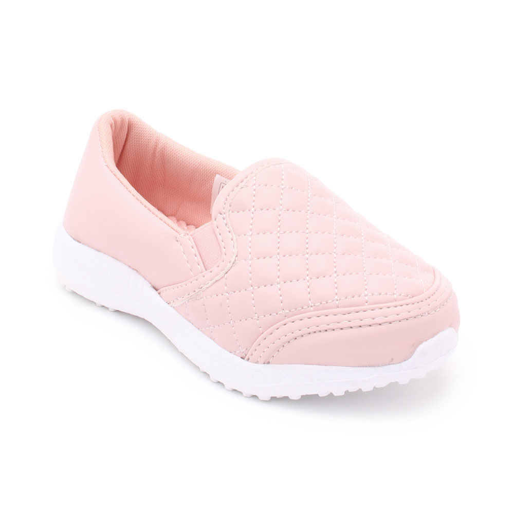 pink quilted slip on shoes