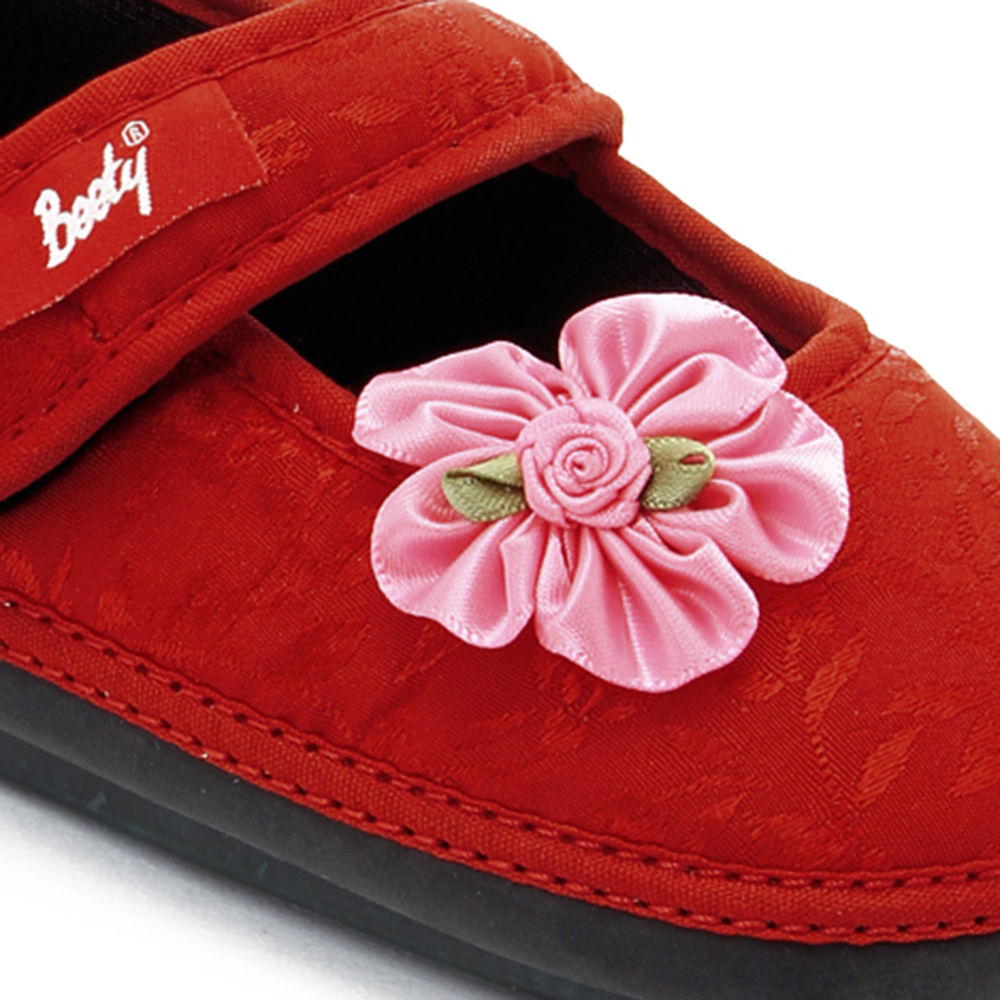 red flower shoes